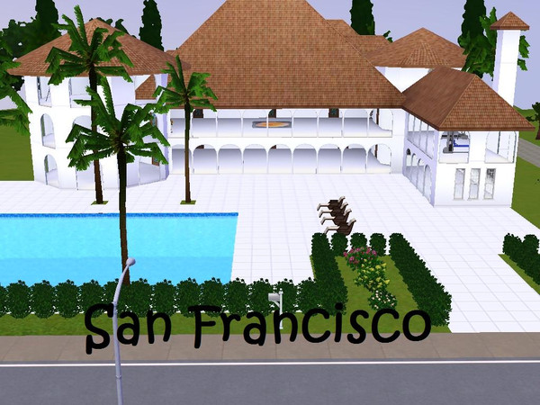 Sims 3 — San Francisco by illyria07 — San Francisco is a tropical mansion surrounded by palmtrees. It's a 3 floor