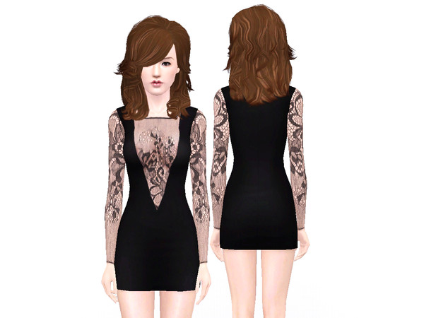 Sims 3 — Glory by -April- — Hey. Again lace detailed dress. 1 recolorable channel. Enjoy. 