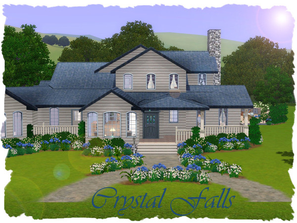Sims 3 — Crystal Falls by elena99e2 — Plenty of outdoor living space makes this house a home! First Floor: Kitchen.