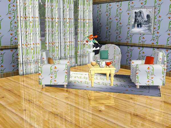 Sims 3 — marcorse_fleur pattern by marcorse — A very simple abstract design of floral flourishes in shades of yellow,