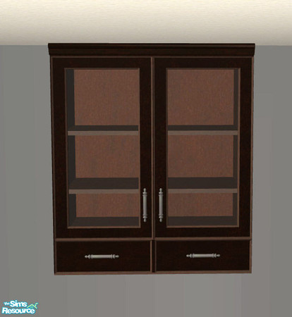 Sims 2 — PB Kitchen - Cupboard Glassdoor and Drawers for AL by ShinoKCR — New Mesh with slots for Apartment Life Please