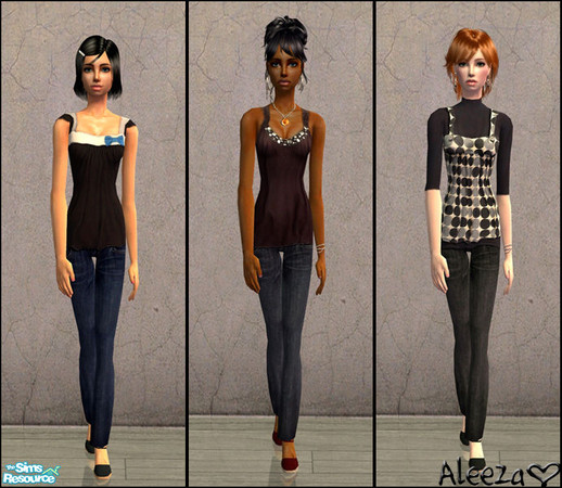 Sims 2 — Variety by Aleeza — This set includes three outfits for your teens. Don\'t forget to download my mesh