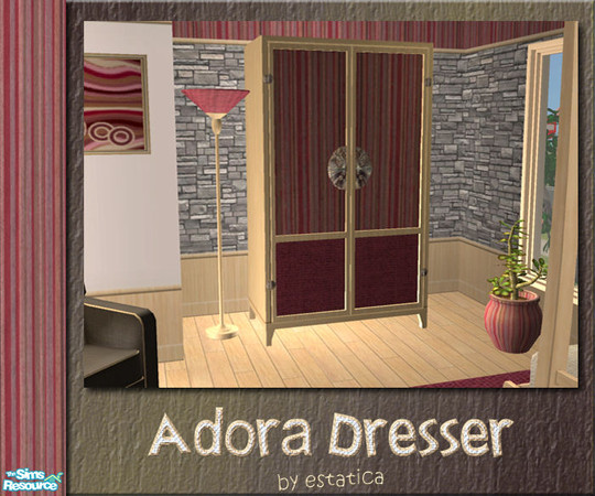 Sims 2 — Adora Dresser by estatica — Part of a set, this dresser is perfect for all romance sims who love the