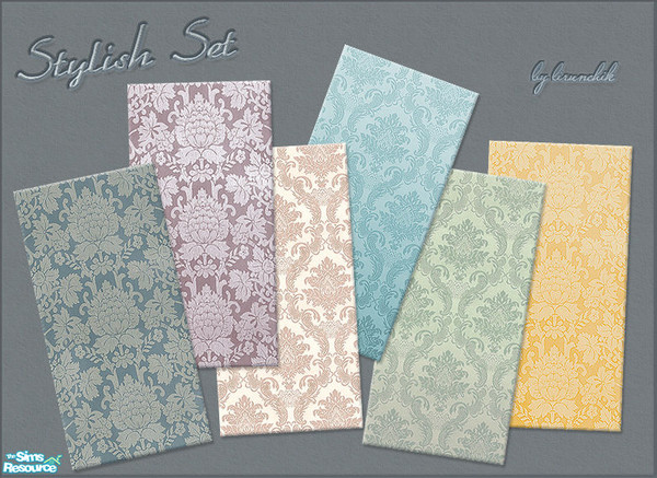 Sims 2 — Stylish Set by lirunchik — Set of modern pattern wallpapers. All walls can be found under wallpaper section,