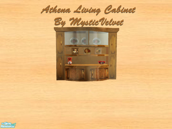 Sims 2 — Athena Living - Cabinet by MysticVelvet — 7 new meshes, curtains are not included, but you can download them