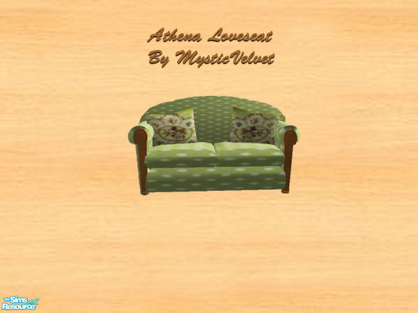 Sims 2 — Athena Living - Loveseat by MysticVelvet — 7 new meshes, curtains are not included, but you can download them