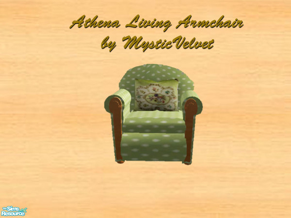 Sims 2 — Athena Living - Armchair by MysticVelvet — 7 new meshes, curtains are not included, but you can download them