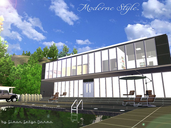Sims 3 — Moderne Style by Simon_Setya_Darma — Great modern house for your little Sims family.... Everything you can check