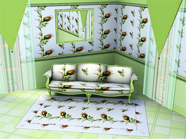 Sims 3 — marcorse_in the bud pattern by marcorse — A fat bud and foliage from an old world rose in a simple vertical