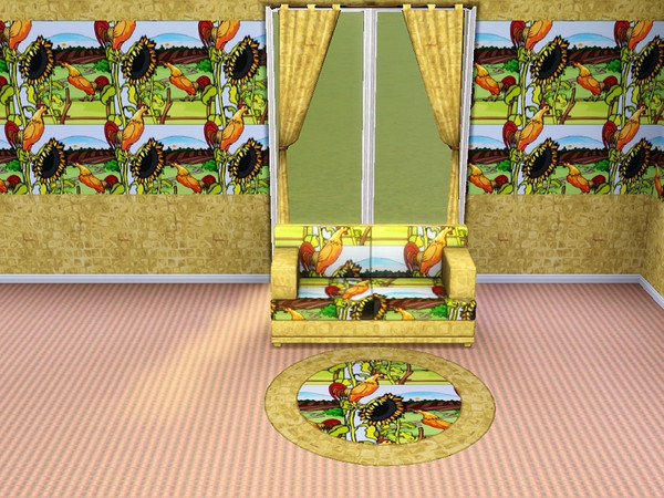 Sims 3 — marcorse_Doodle-doo pattern by marcorse — A very bold and bright novely design, this pattern features a crowing