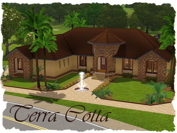 Sims 3 — Terra Cotta by elena99e2 — This house is a single story, open floor plan so your Sims may move freely and not