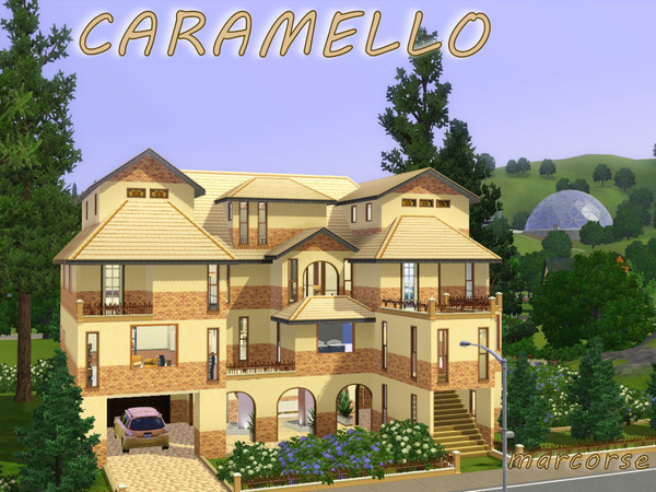Sims 3 — Caramello by marcorse —  Caramello is a 4storey, brick and stone residence of 3bedrooms with landscaped grounds