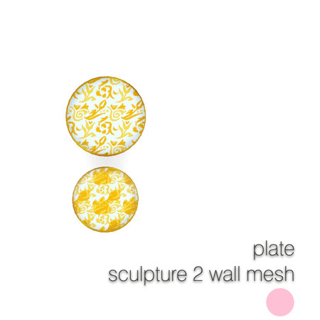 Sims 3 — Plate Sculpture 2 Wall Mesh by DOT — Plate Sculpture 2 Wall Mesh by DOT of The Sims Resource