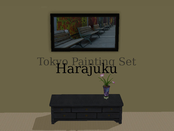 Sims 2 — Tokyo Paintings Set - Harajuku by Efui — This painting is a recolour of the basegame painting \"SimCity at