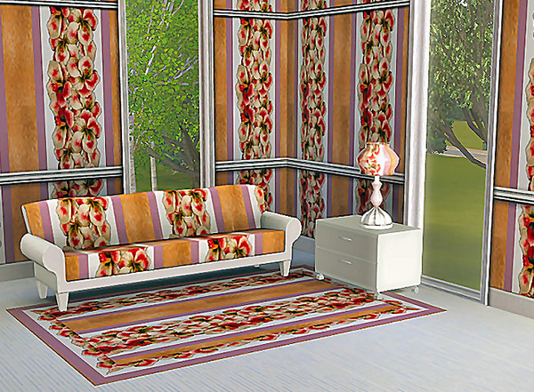 Sims 3 — marcorse_hibiscus stripe pattern by marcorse — A beautiful hibiscus bloom in rasperry pink and white arranged in