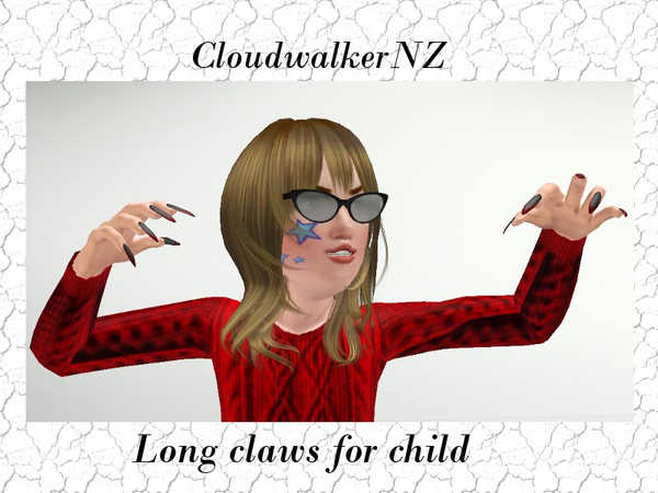 Sims 3 — Child Long Claws/Finger Nails by CloudwalkerNZ2 — 