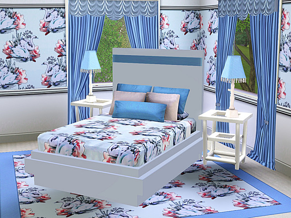 Sims 3 — marcorse_swan lake pattern by marcorse — A sweet novelty pattern based around a pair of white swans, pink