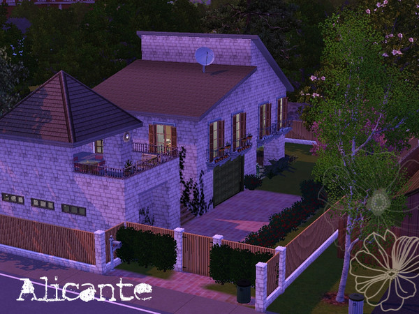 Sims 3 — Alicante (furnished) by SugoiZiua2 — Alicante is a rock house with a double garage, a pool (at the ground