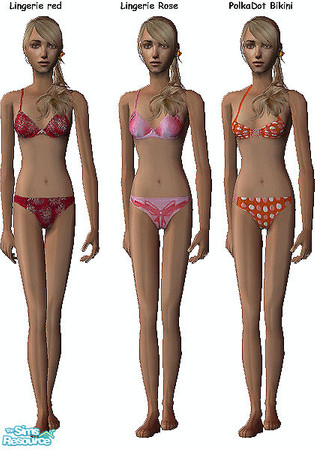 Sims 2 — Lingerie/bikini set for teen girls by annefranzen — A set of one bikini and two lingeries for teen girls.