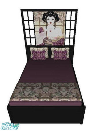 Sims 2 — Bedroom Geisha  - Bed by marilu — 