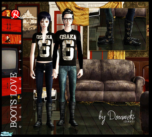 Sims 2 — Boots Love C o l l e c t i o n  by doumeki — Boots Love C o l l e c t i o n by Dave Note: Are two meshes, one
