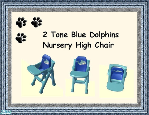 Sims 2 — 2 Tone Blue Dolphins Nursery - 2 Toned Blue Dolphin Highchair  by MinnieMinPin — 