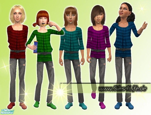 Sims 2 — Child Set 02 by Technomicky — This set contains 5 different colors. You need my Mesh at TSR! Enjoy :o) ...
