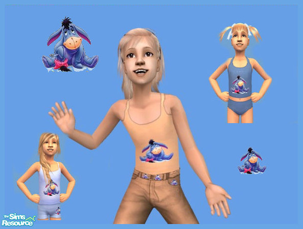Sims 2 — Eeyore Collection by cariadbach — If your little Sim likes eeyore then this is a must. Contains four items. T
