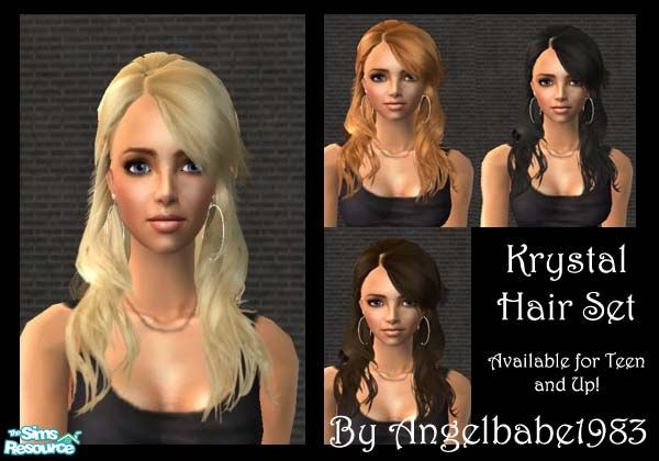 Sims 2 — Krystal Hair Set by Angelbabe1983 — Here is another Hair Set based on another of Helga\'s wonderful hair meshes.