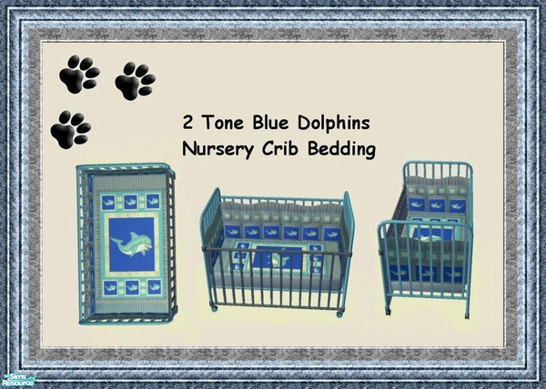 Sims 2 — 2 Tone Blue Dolphins Nursery - 2 Tone Blue Dolphins Crib by MinnieMinPin — 
