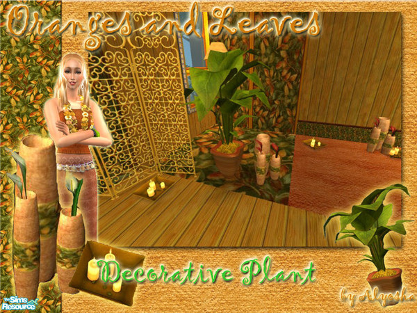 Sims 2 — Orange and Leaves Bedroom Superset! - Decorative Plant by Alyosha — Part of the Orange and Leaves Bedroom