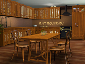 Sims 3 — Art Nouveau Kitchen by ShinoKCR — Matching Art Nouveau Kitchen which is a fantasycreation because there was