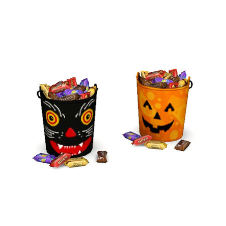 Sims 3 — Happy Halloween - Candy Bars by LilyOfTheValley — Decorative candy bucket filled with candy bars. Category and