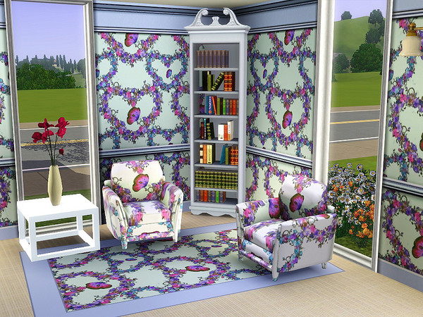 Sims 3 — marcorse_flower heart pattern by marcorse — A lighthearted repeat pattern with a floral heart shape as it's main
