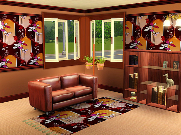 Sims 3 — marcorse_flowers framed pattern by marcorse — An unlikely combination of long-stemmed floral shapes and bubbles