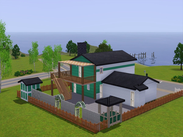 Sims 3 — Green House from NukeTown Black Ops by aamorgan05 — I made this house after the one from a game I love to Play