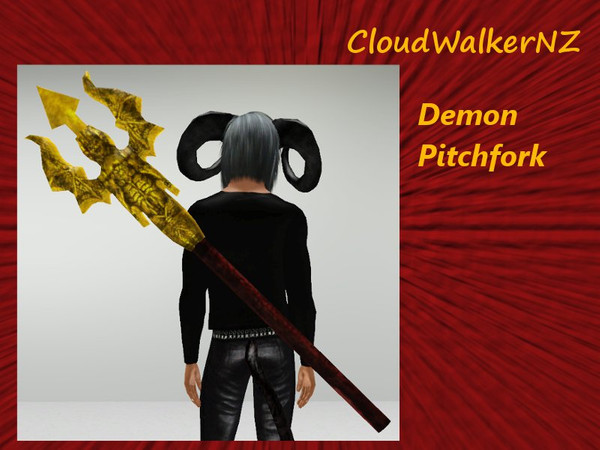 Sims 3 — Demon Pitchfork carry on back by CloudwalkerNZ2 — 
