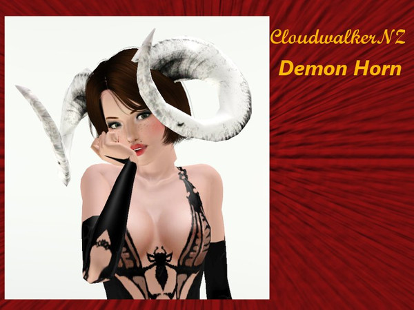 Sims 3 — Large Demon Horn by CloudwalkerNZ2 — 