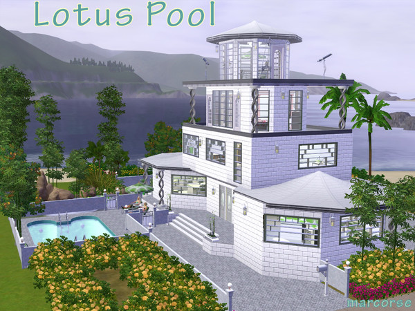 Sims 3 — Lotus Pool by marcorse —  Lotus Pool is a family residence, with everything necessary for modern living on a