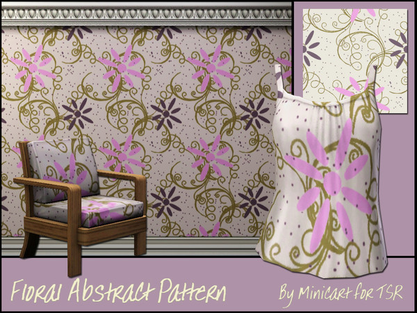 Sims 3 — Floral Swirls by minicart — Floral Swirls abstract pattern.