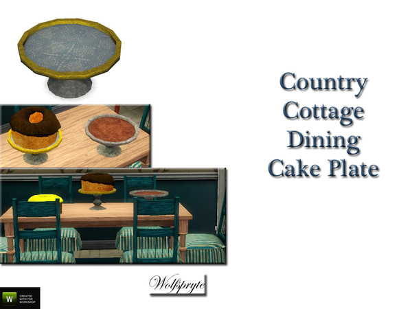 Sims 3 — Country Cottage Dining Cake Plate by wolfspryte — part of the Country Cottage Diningroom Collection by