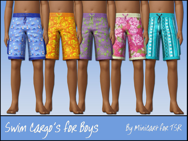 Sims 3 — Gone Troppo by minicart — Tropical style swimwear for boys.