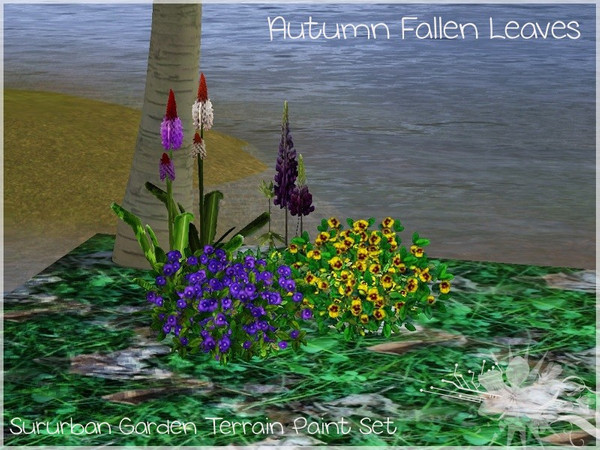Sims 3 — Suburban Garden Autumn Fallen Leaves Paint by SugoiZiua2 — Autumn Fallen Leaves Terrain Paint from the Suburban