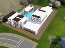 Sims 3 — White Modern Home by shaun-oxo — Modern villa with 5 bedrooms, swimming pool, a gym built over the pool, study,
