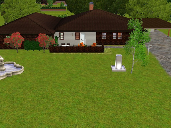 Sims 3 — 317 Evergreen Court-FullyFurn by mrscrockett01 — Large 4 bedroom 2 bath house with brick fireplace and garden