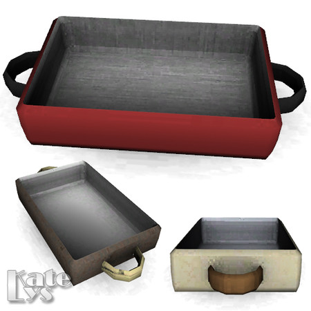 Sims 3 — Rustic Kitchen Roasting Pan 01 by katelys — Decorative object in three color schemes. Size 1x1
