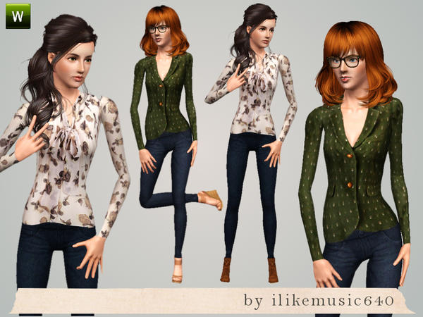 Sims 3 — Autumn by ILikeMusic640 — Two outfits. Both are recolorbale.