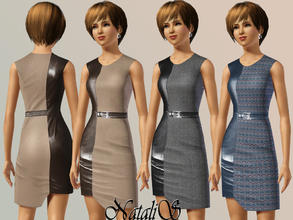 Sims 3 — NataliS casual dress 070 FA by Natalis — Dress in leather and jersey. For YA-FA.