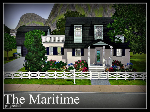 Sims 3 — The Maritime by paigeedoll — Beautiful home with a mansard roof! Great curb appeal! This home has 4 bedrooms and