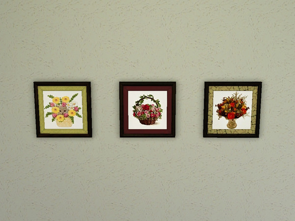 Sims 3 — Cross Stitch Flowers  by weirdling2 — Beautiful cross stitch pictures to decorate your home!